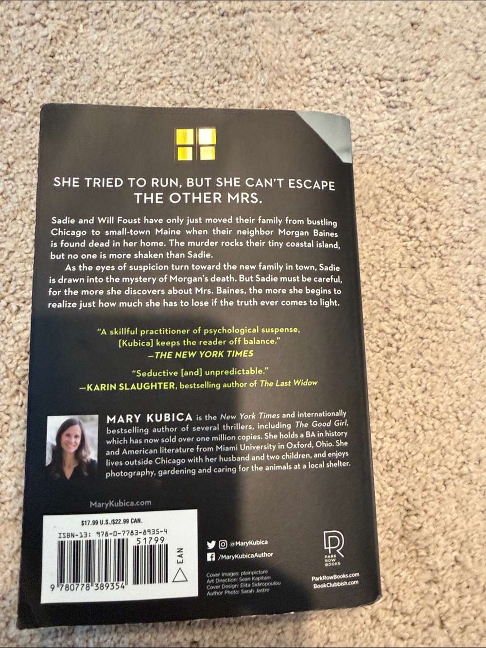 The Other Mrs. by Mary Kubica - Black Cover with Neon Green Title - Picture 2 of 2